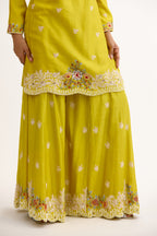 Ruh-e-Gul Chanderi Dabka Sharara Suit Set