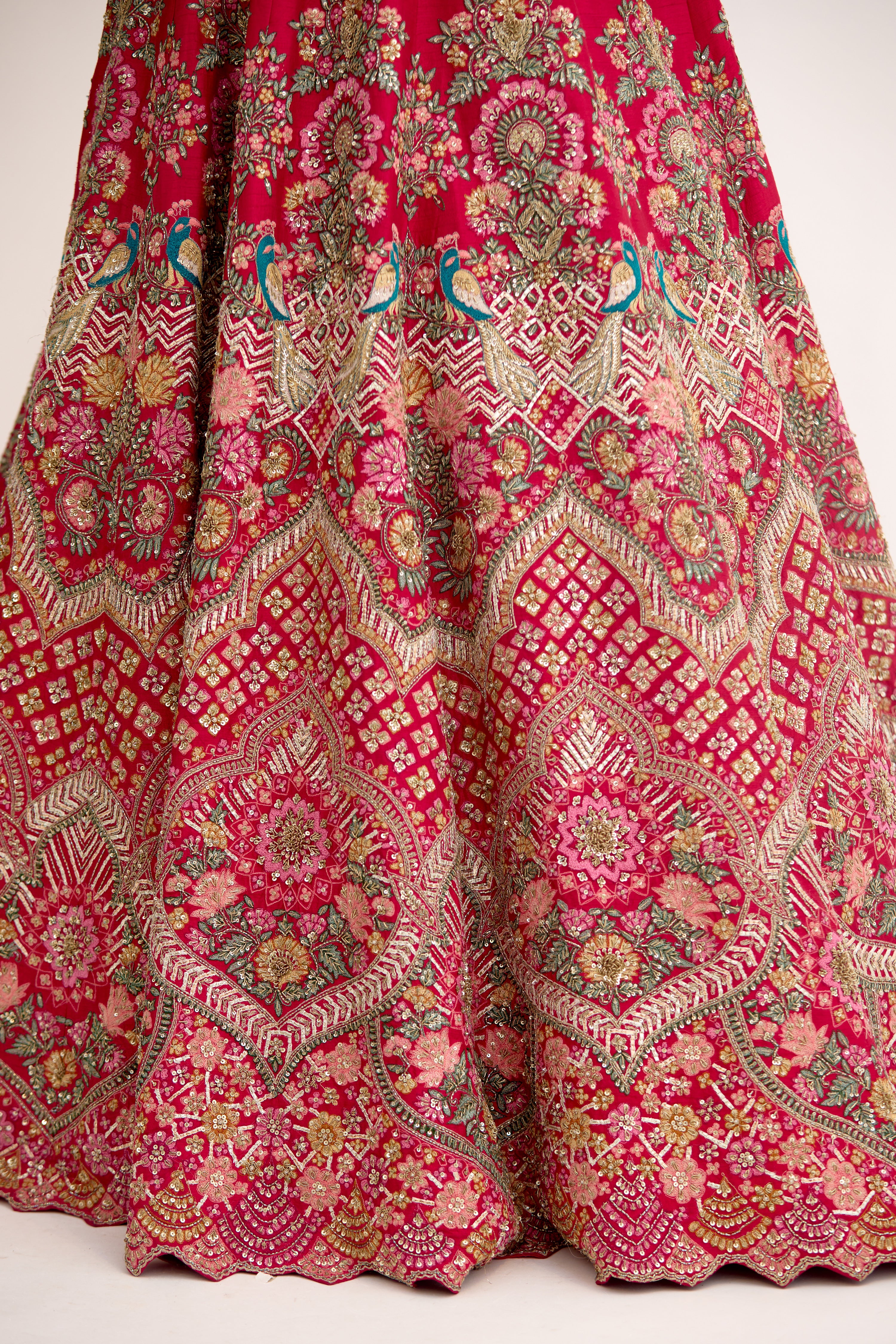 Riwaaz-e-Noor Gotta Patti & Dabka Raw Silk Bridal Lehenga Set