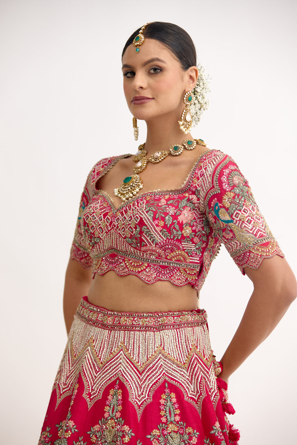Riwaaz-e-Noor Gotta Patti & Dabka Raw Silk Bridal Lehenga Set