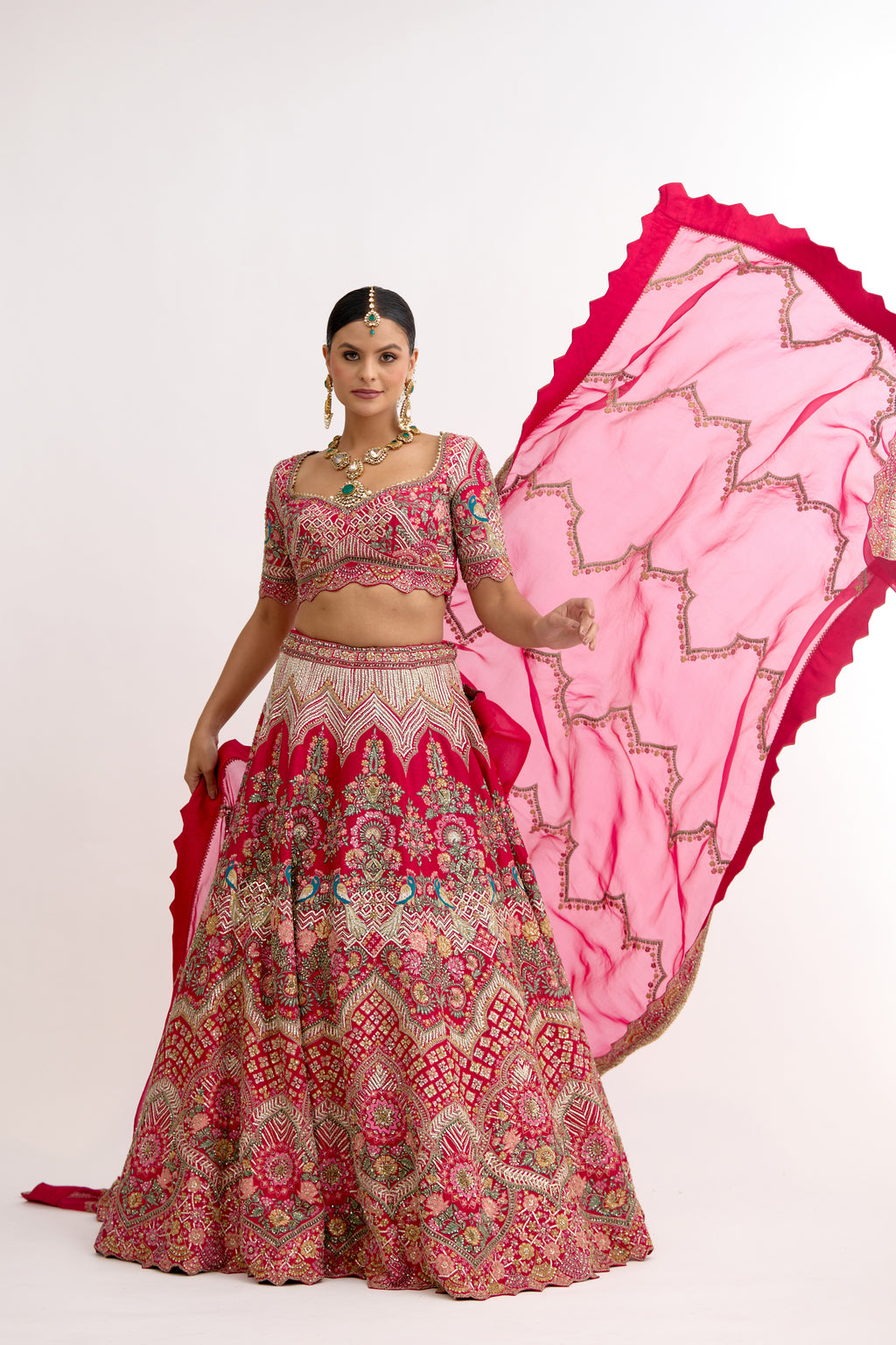 Riwaaz-e-Noor Gotta Patti & Dabka Raw Silk Bridal Lehenga Set