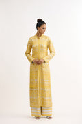 Noor-e-Peeli Patra Work Straight Suit Set