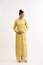 Noor-e-Peeli Patra Work Straight Suit Set