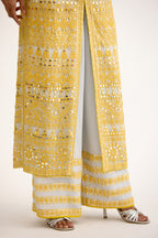 Noor-e-Peeli Patra Work Straight Suit Set