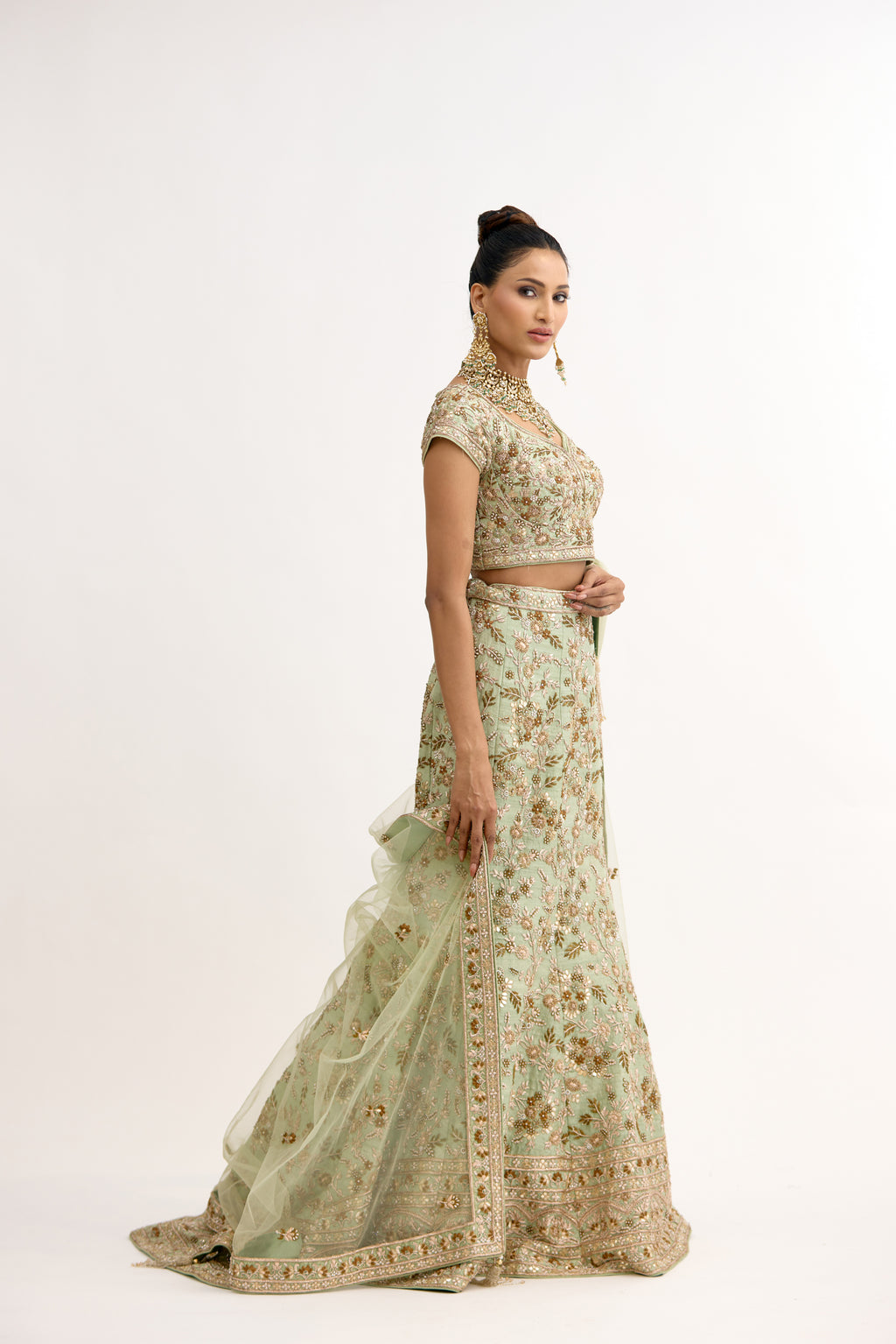 The Maharani Heirloom Zari-Dabka Crystal Lehenga Set