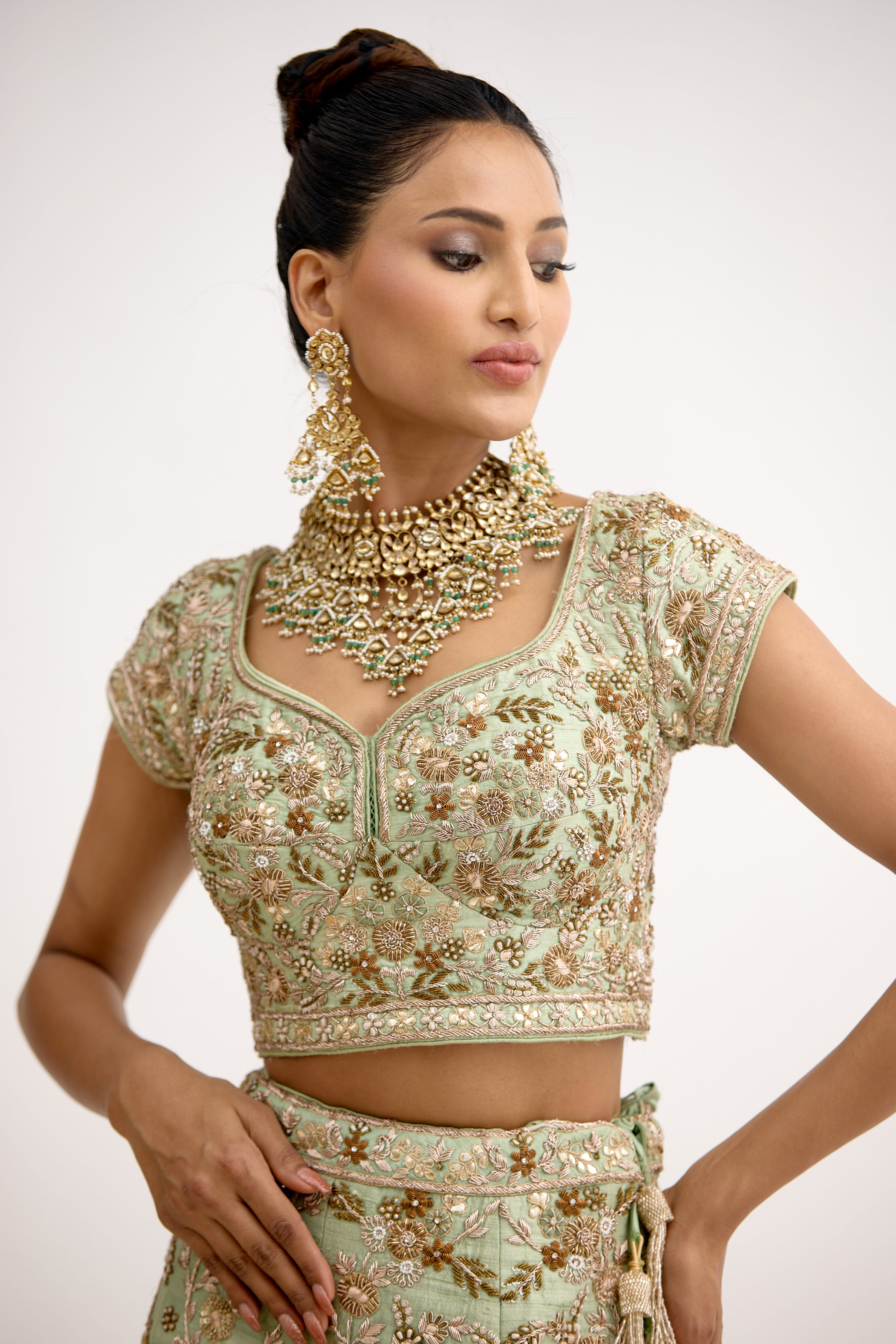 The Maharani Heirloom Zari-Dabka Crystal Lehenga Set