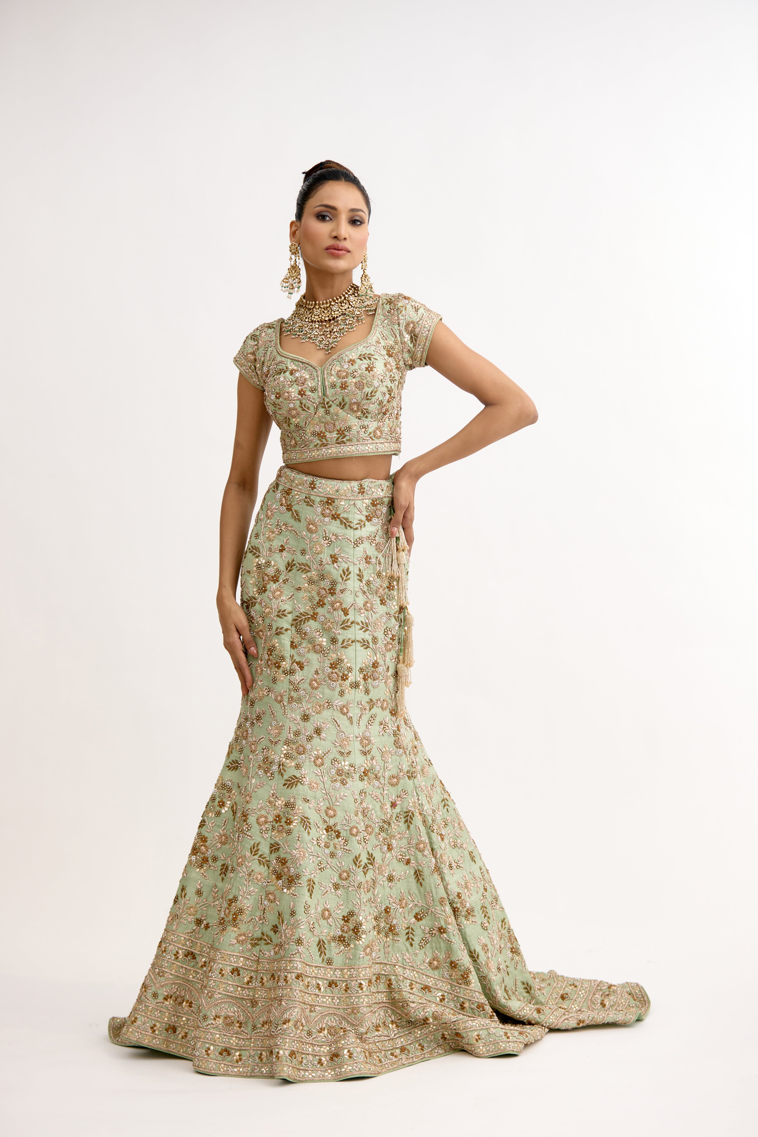 The Maharani Heirloom Zari-Dabka Crystal Lehenga Set