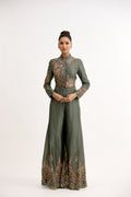 Noor-e-Chanderi Crystal Hand-Embroidered Indo Western