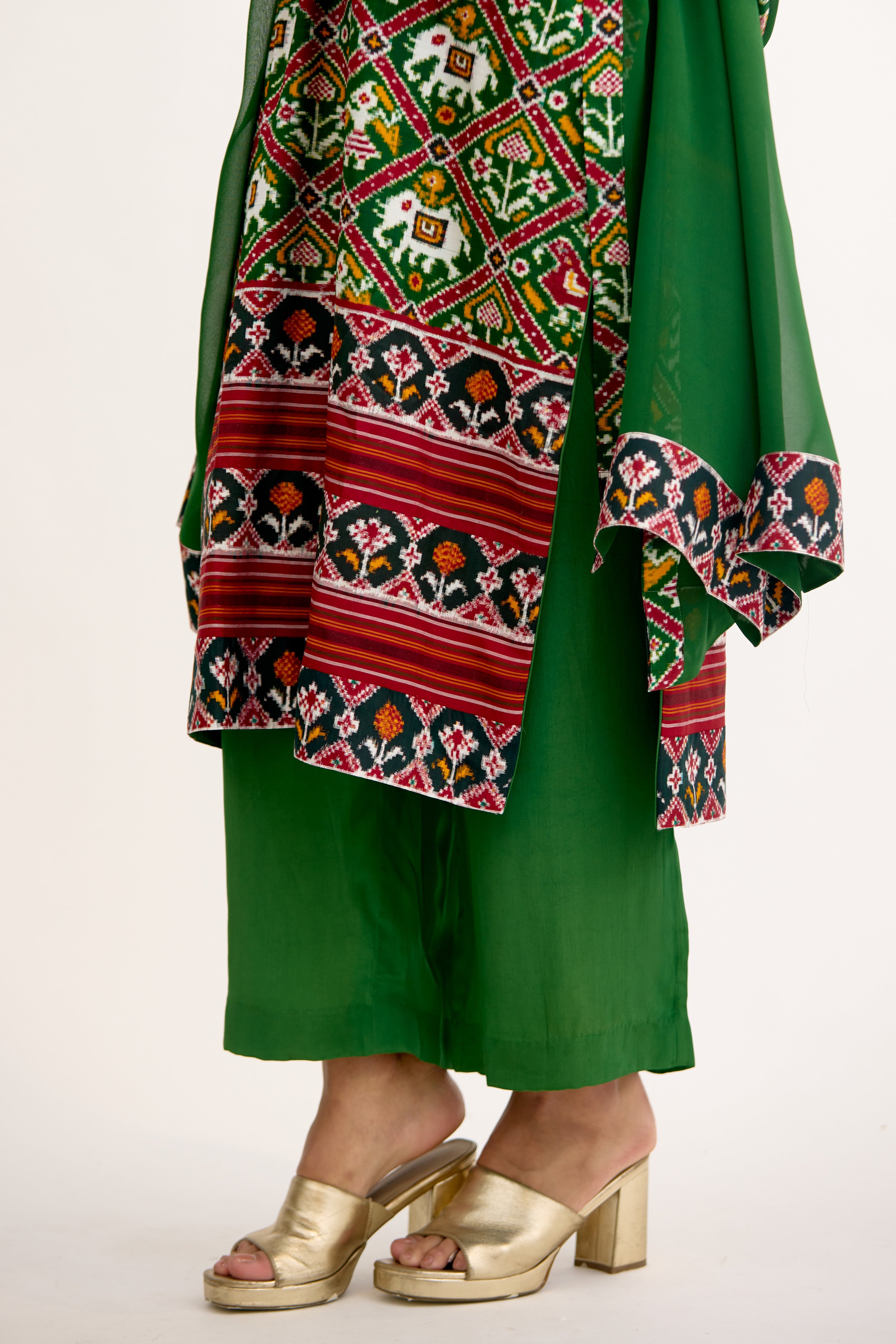 Roopkala Patola Weave Designer Straight Suit Set