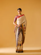 Beige Heirloom Real Gold Monga Tussar Silk Saree
