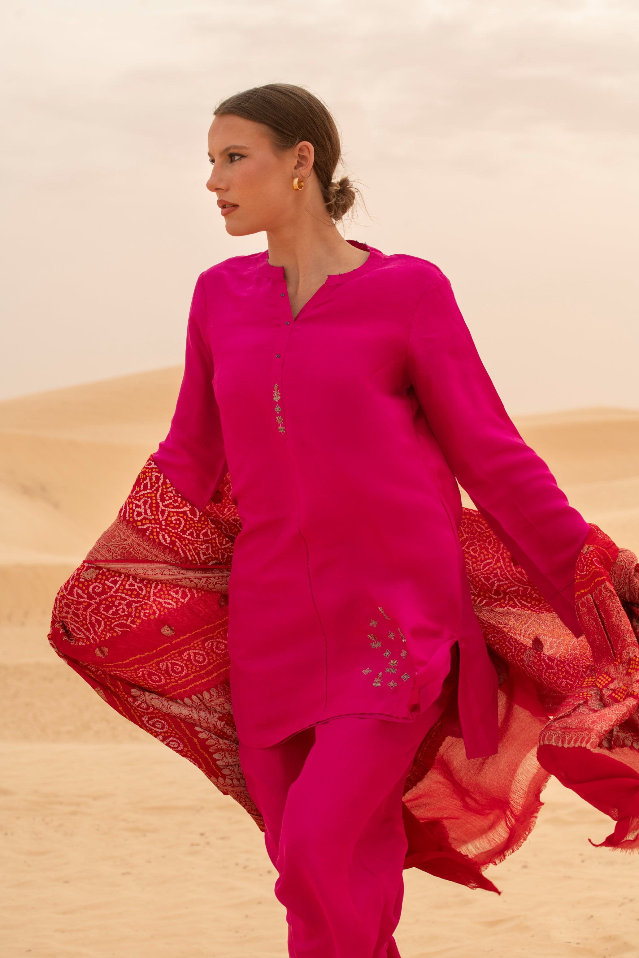 Diwan-e-Khaas Resham & Dabka Embroidery Dupion Silk Co-Ord Set