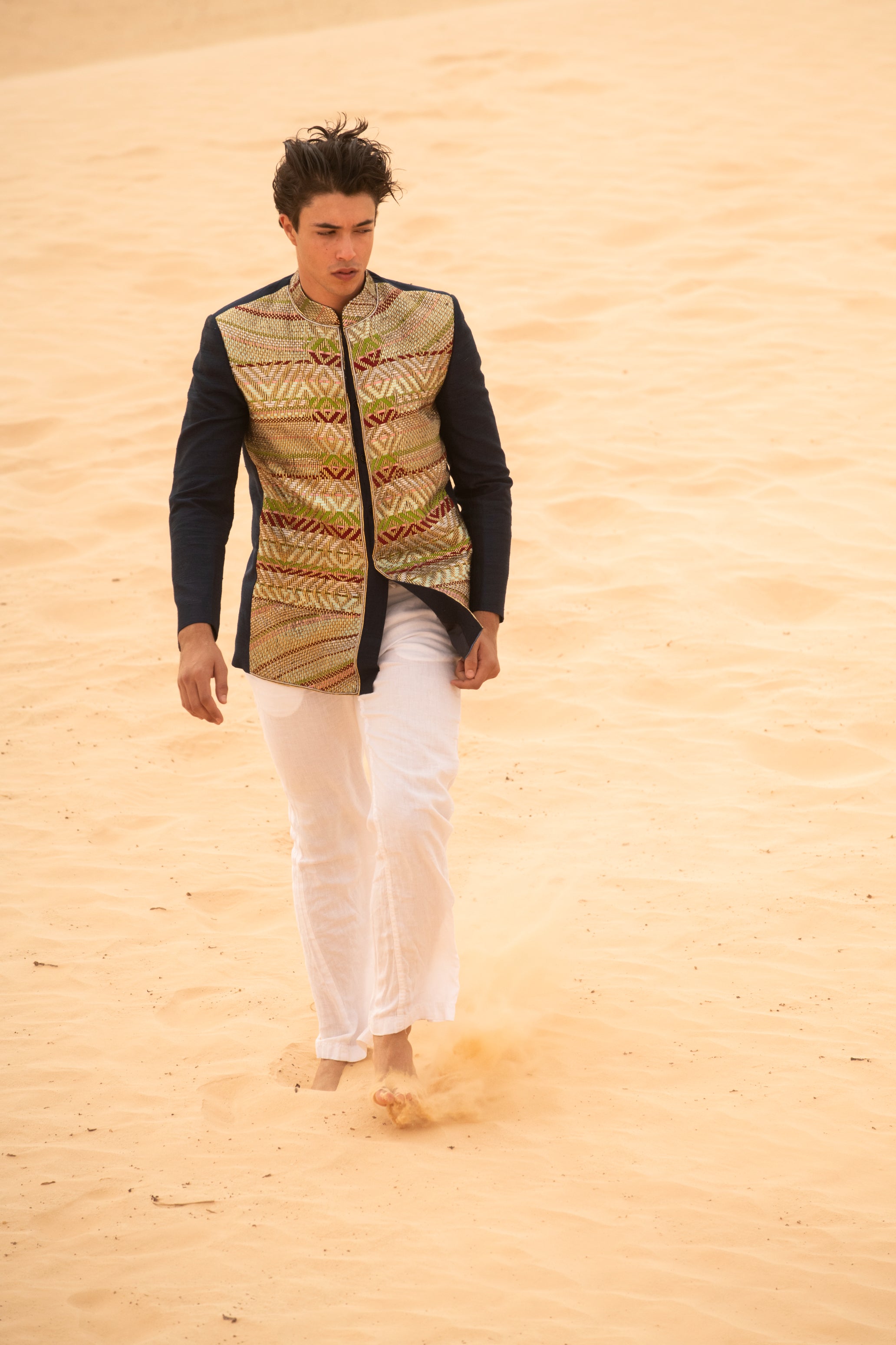 Shahi Parampara Resham Zari Threadwork Pure Raw Silk Bandhgala
