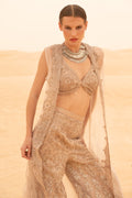 Zarbaft Royale Cutdana and Sequin Embroidery Organza Cape Set