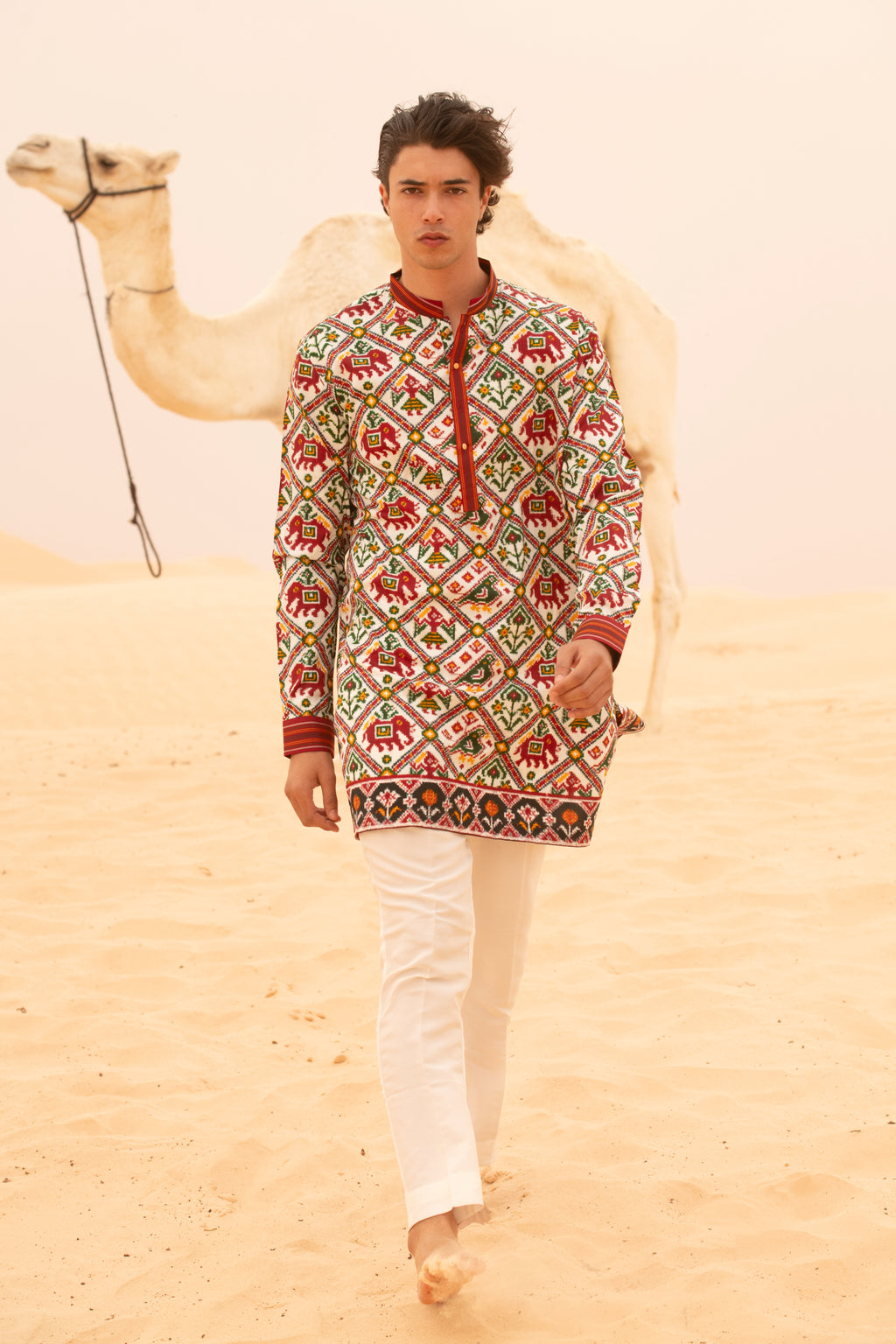 Regal Patola Double Ikkat Kurta Set