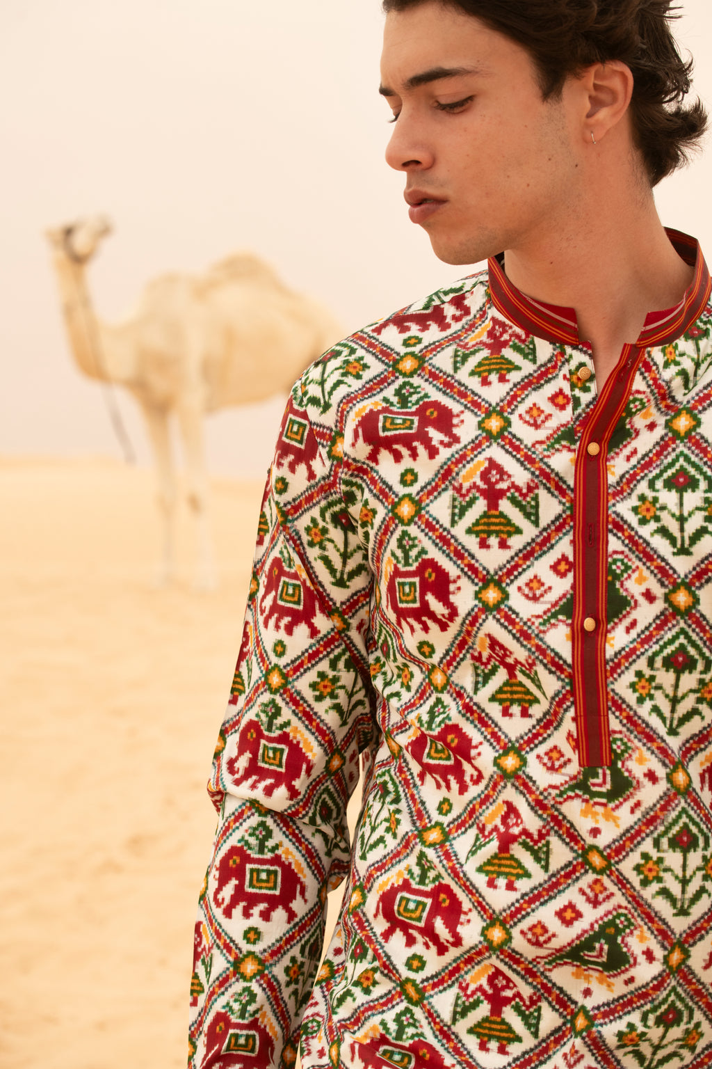 Regal Patola Double Ikkat Kurta Set