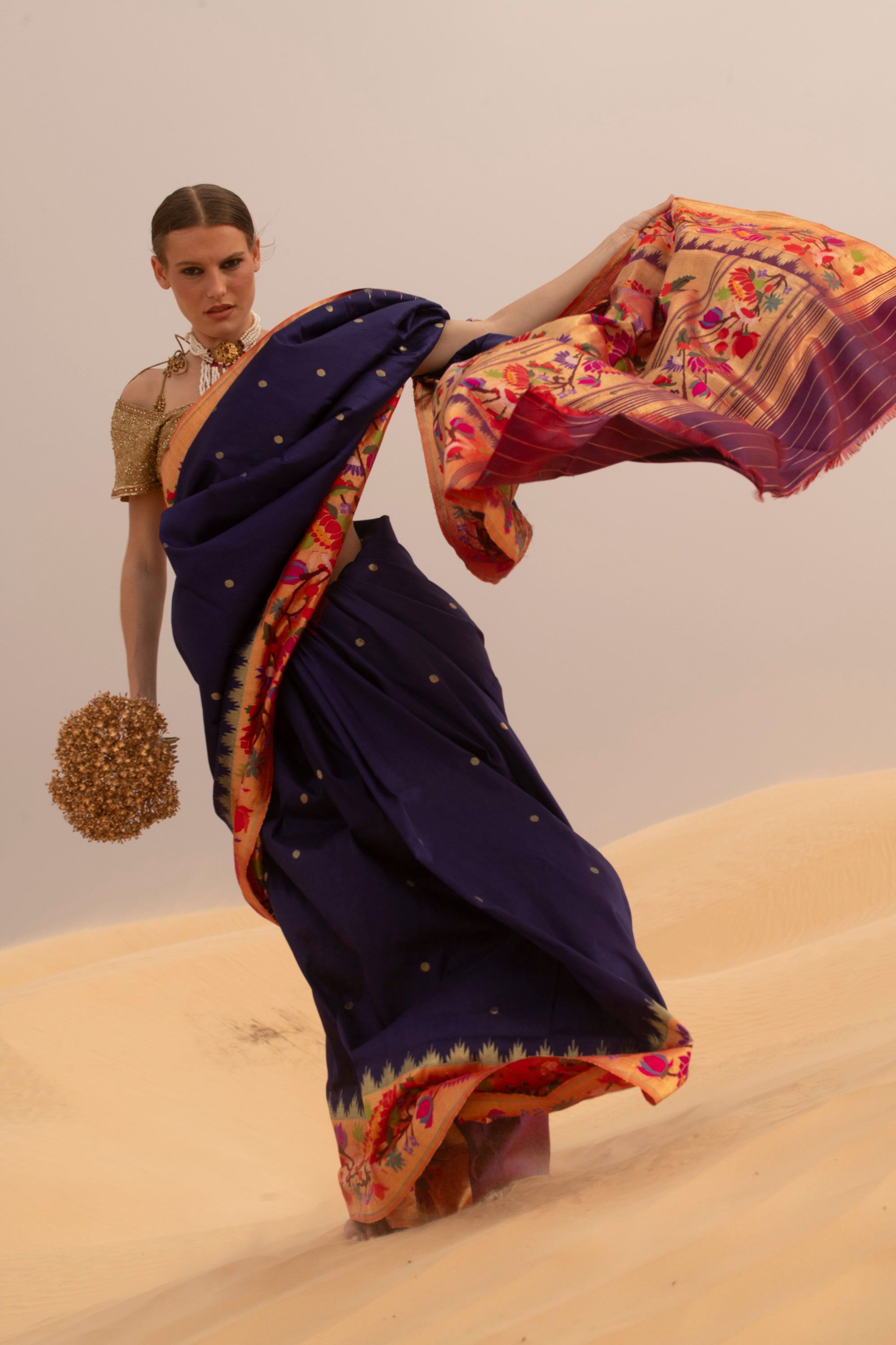 Shahi Aubergine Paithani Silk Saree