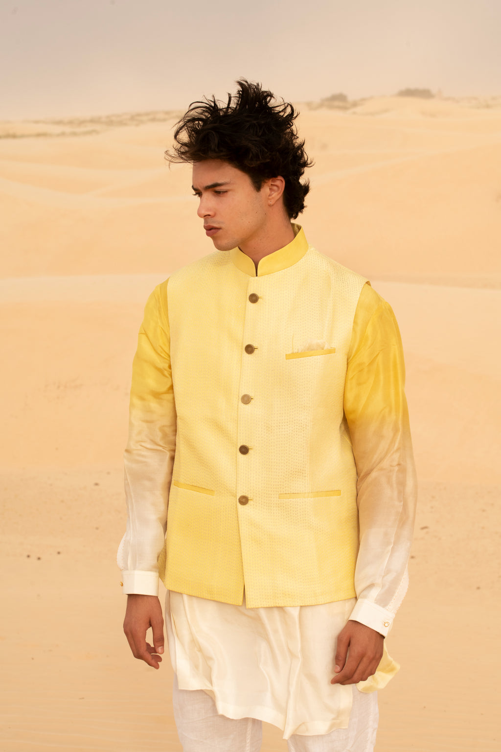 Rivaaz-e- Dhaghai Taka Handcrafted Silk Nehru Jacket