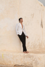 Samrat Crown All Over French Lace Classic Satin Lapel Finish Tuxedo