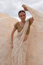 Timeless Ivory Heirloom Tilla Work Saree