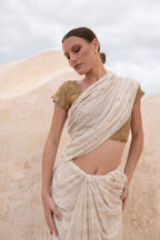 Timeless Ivory Heirloom Tilla Work Saree