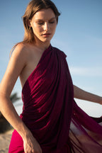Burgundy Royale Crystal Georgette Saree