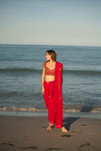 Crimson Regalia Tilla Work Georgette Saree