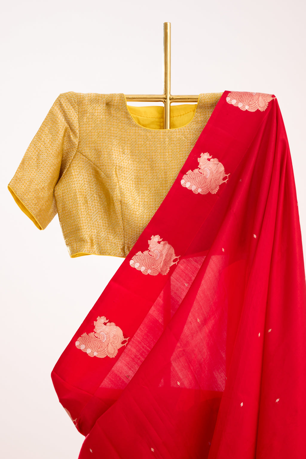 Scarlet Red Banarasi Silk Handloom Saree