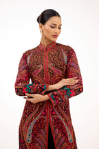 Rang-e-Noor Hand-Embroidered Crystal & Cutdana Georgette Straight Suit Set