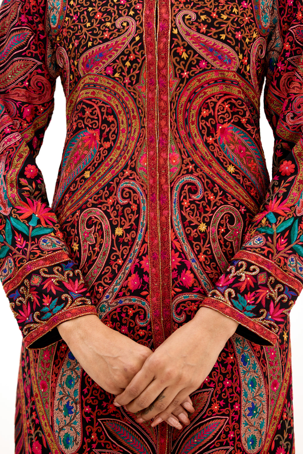 Rang-e-Noor Hand-Embroidered Crystal & Cutdana Georgette Straight Suit Set