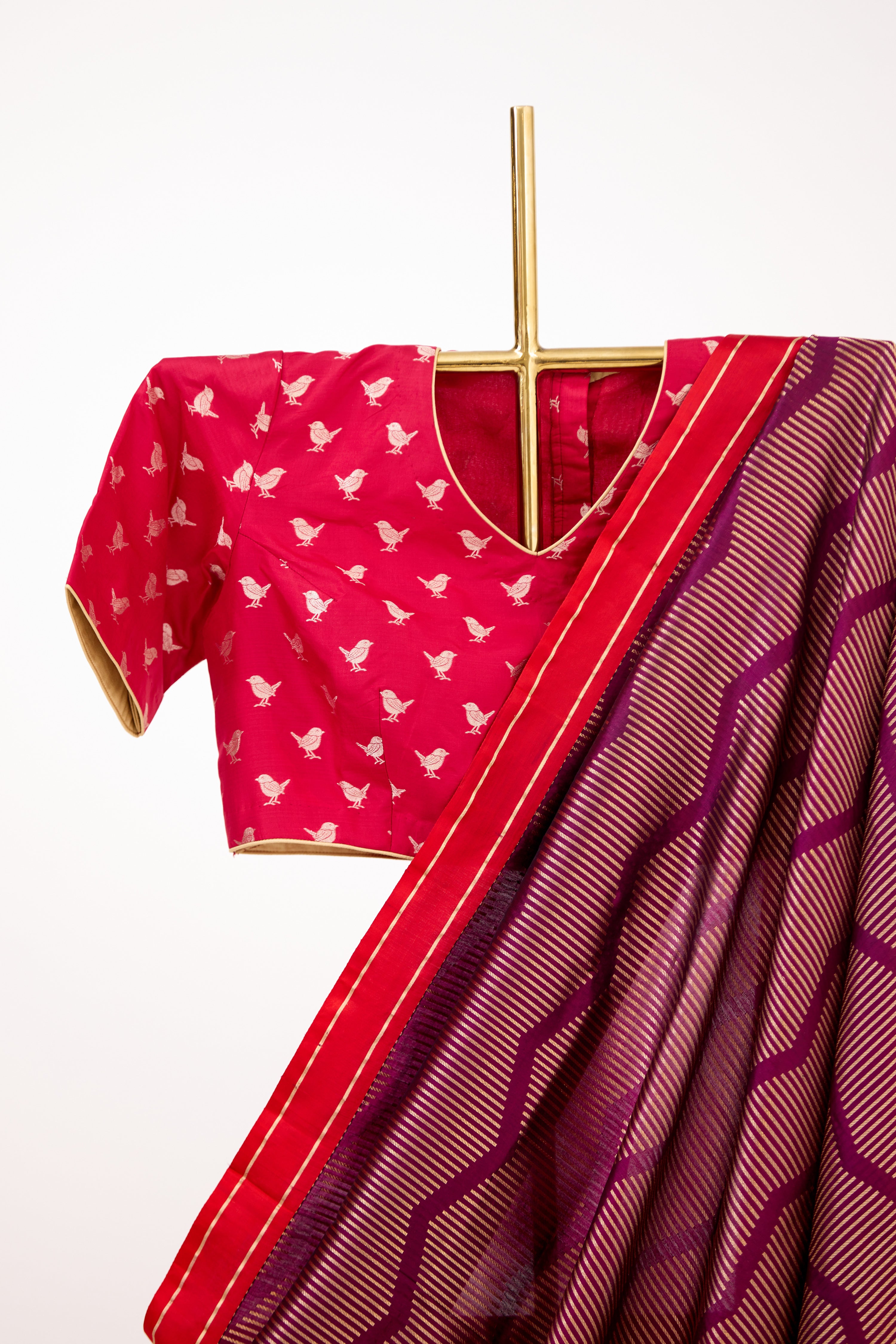 Regal Wine Banarsi Silk Handloom Saree