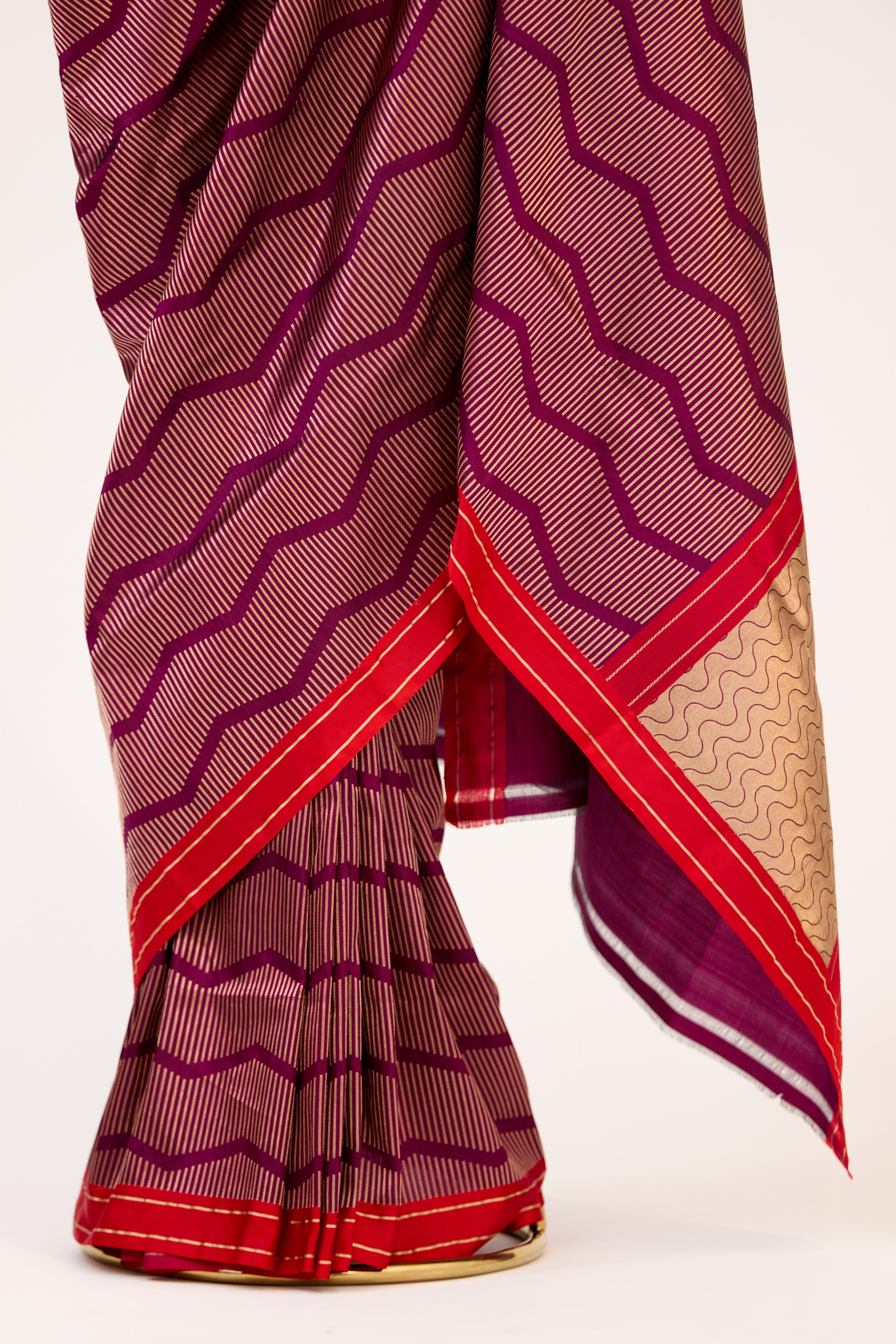 Regal Wine Banarsi Silk Handloom Saree