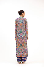 PushpLeher Multicolour Threadwork Paisley Floral Georgette Straight Suit