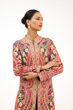 Jamewar Multicolour Threadwork Resham and Delicate Crystal Straight Suit Set