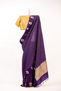 Purple Banarasi Katan Silk Handloom Saree