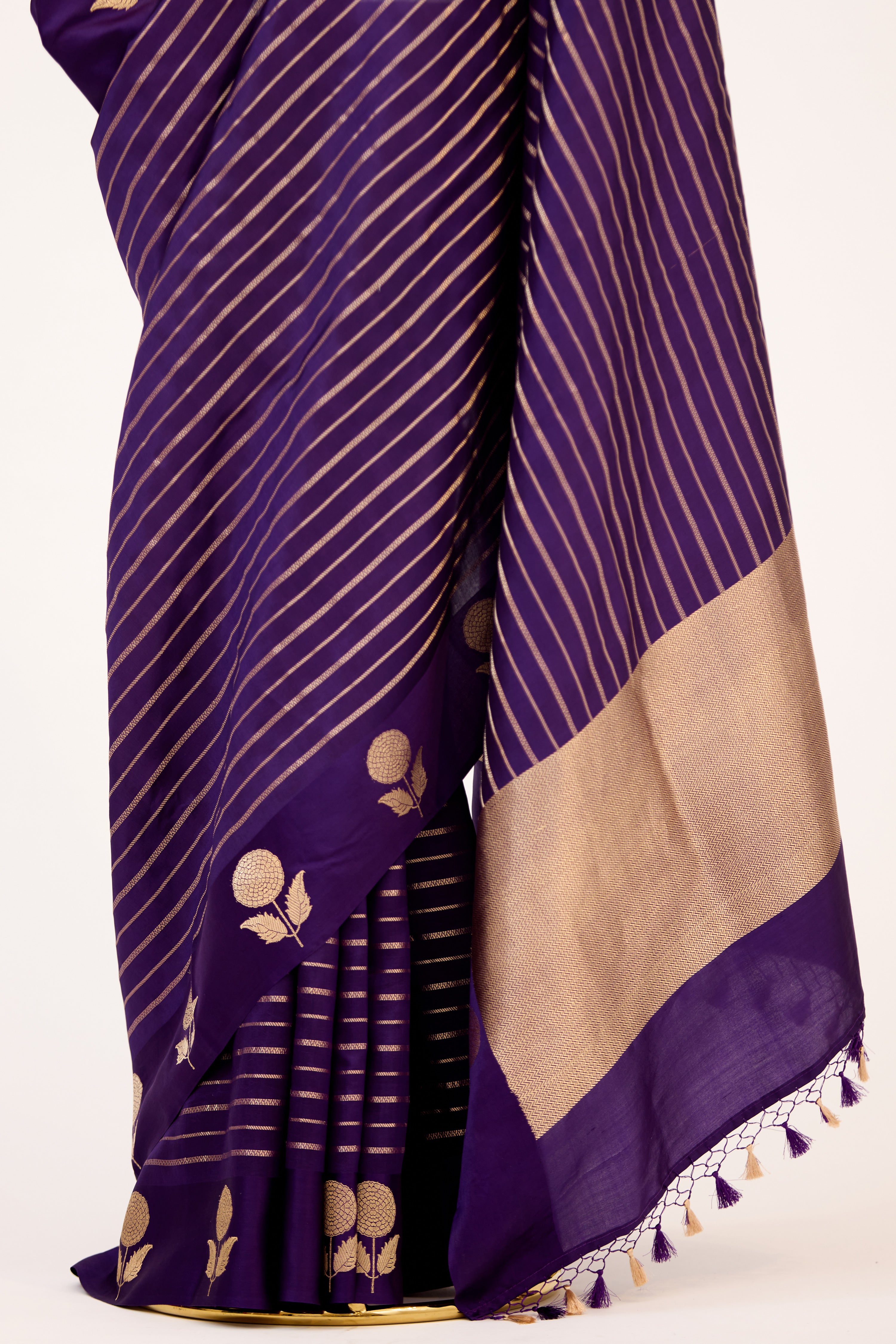 Purple Banarasi Katan Silk Handloom Saree