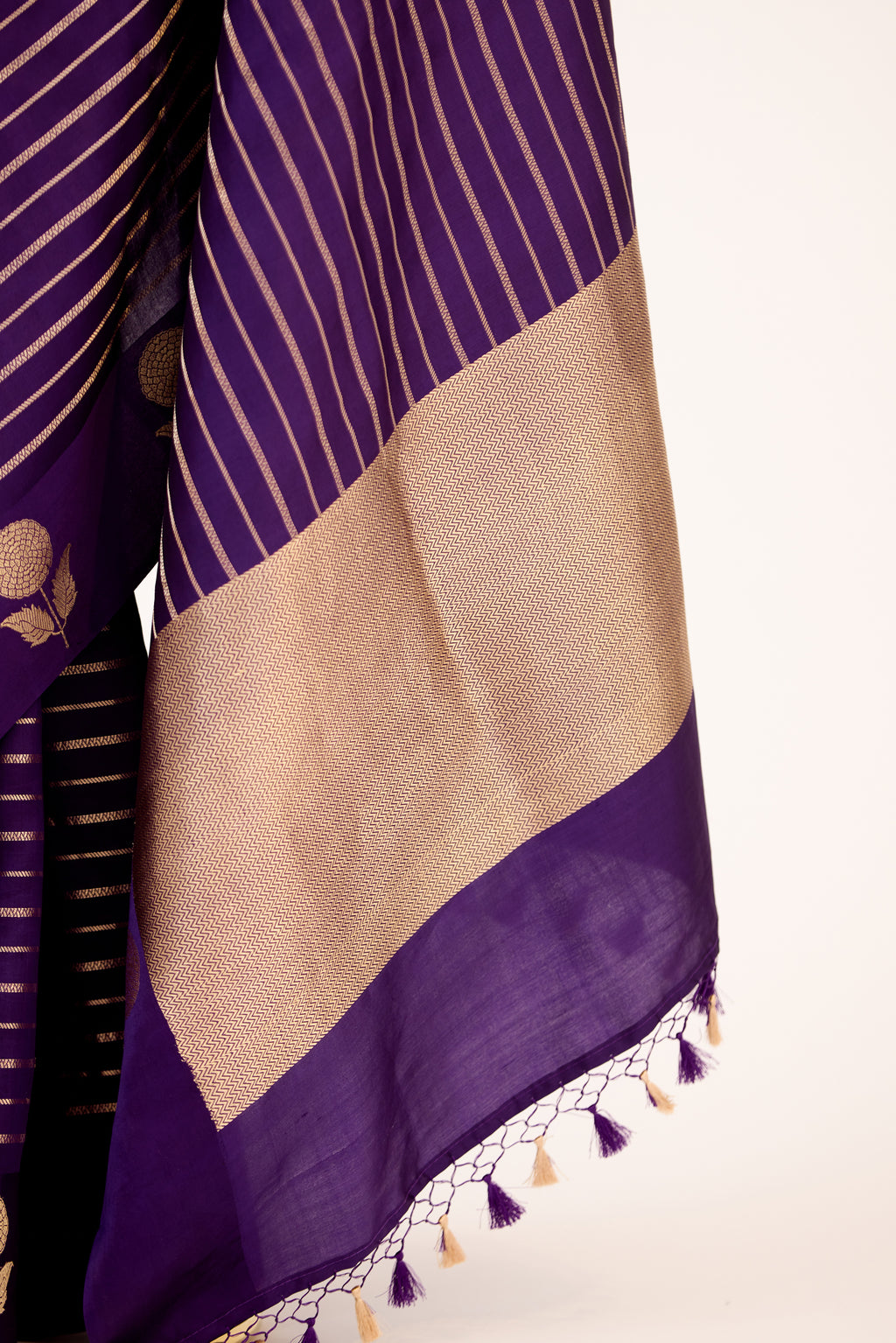 Purple Banarasi Katan Silk Handloom Saree