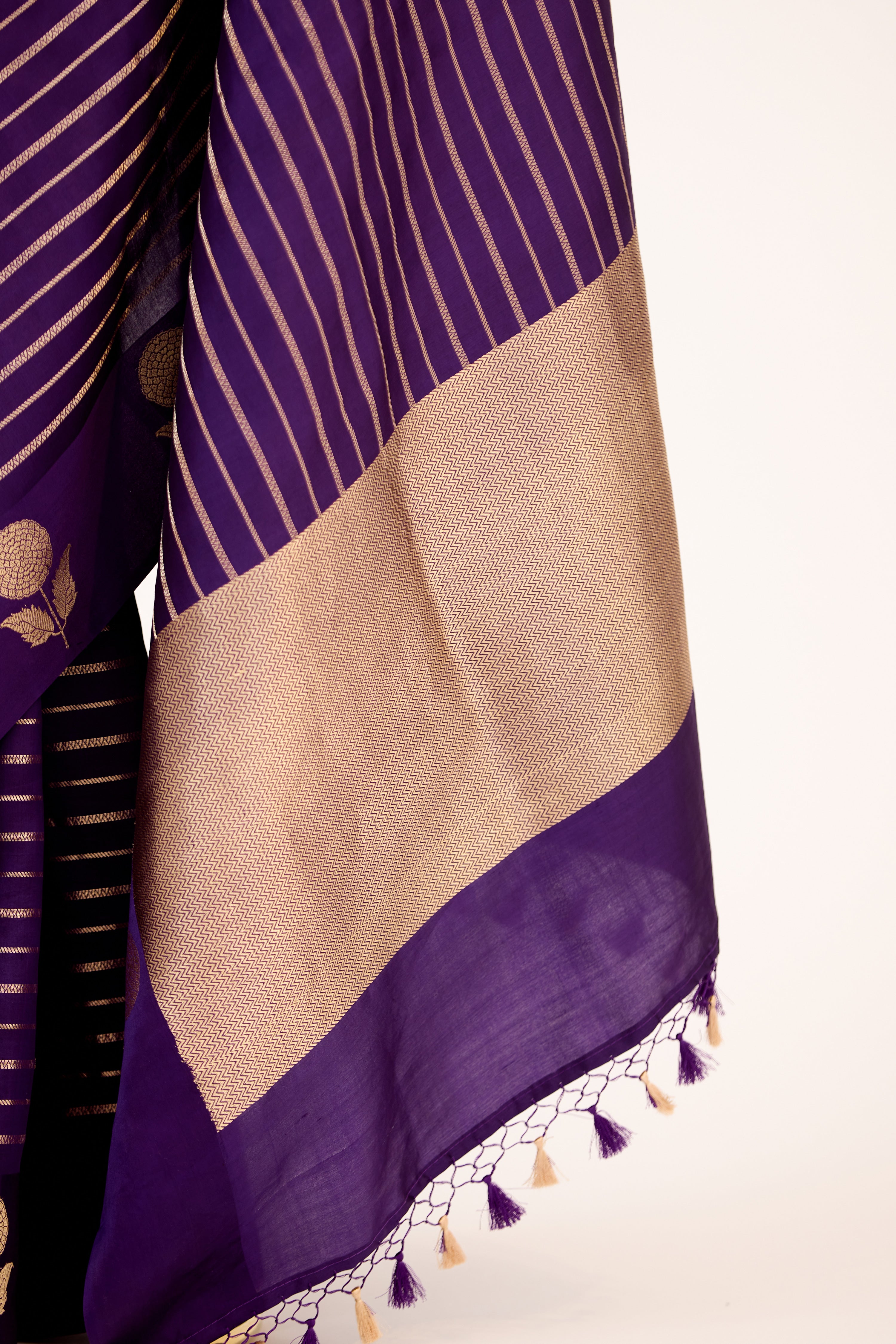 Purple Banarasi Katan Silk Handloom Saree
