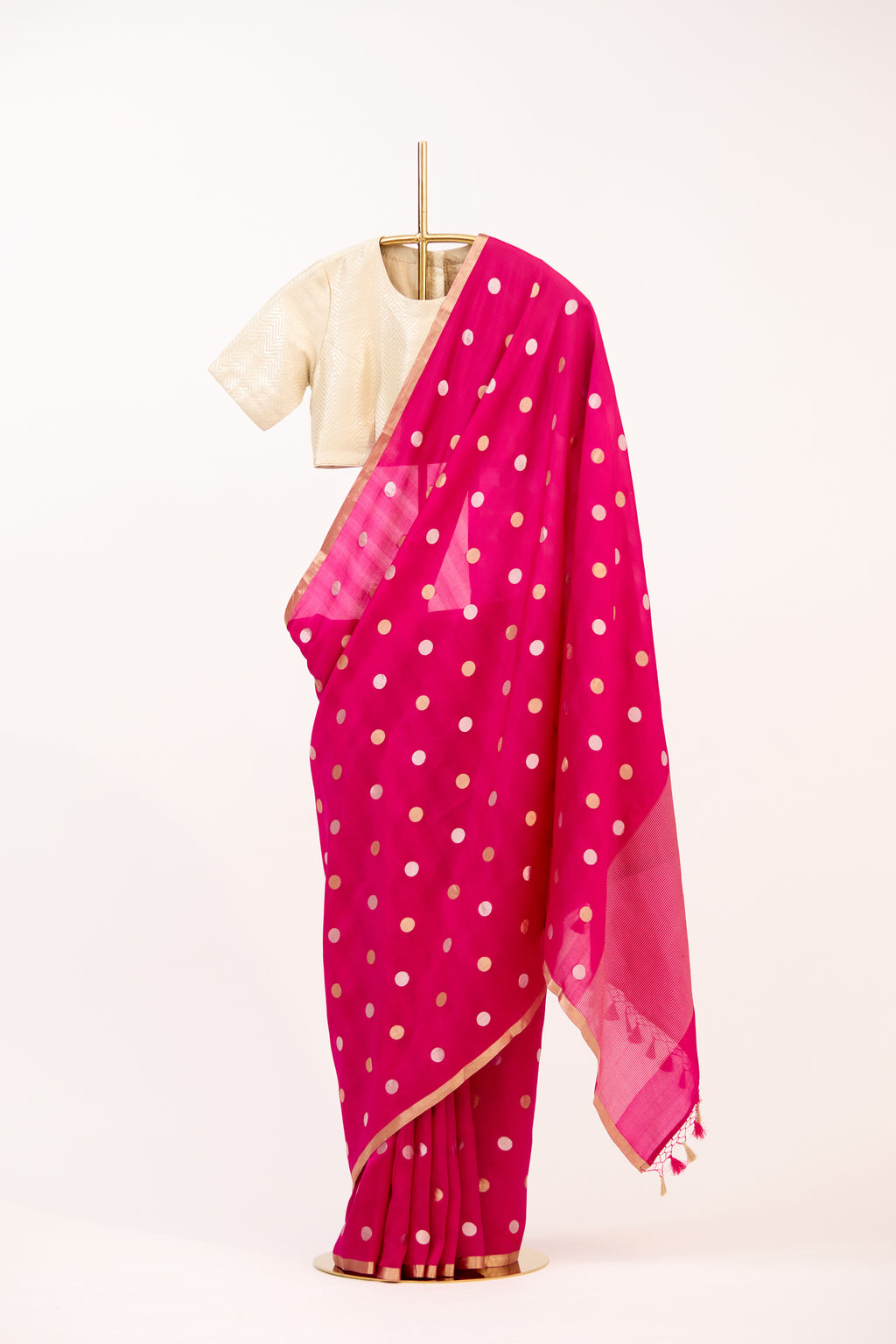 Fuchsia Pink Banarasi Silk Handloom Saree