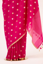 Fuchsia Pink Banarasi Silk Handloom Saree