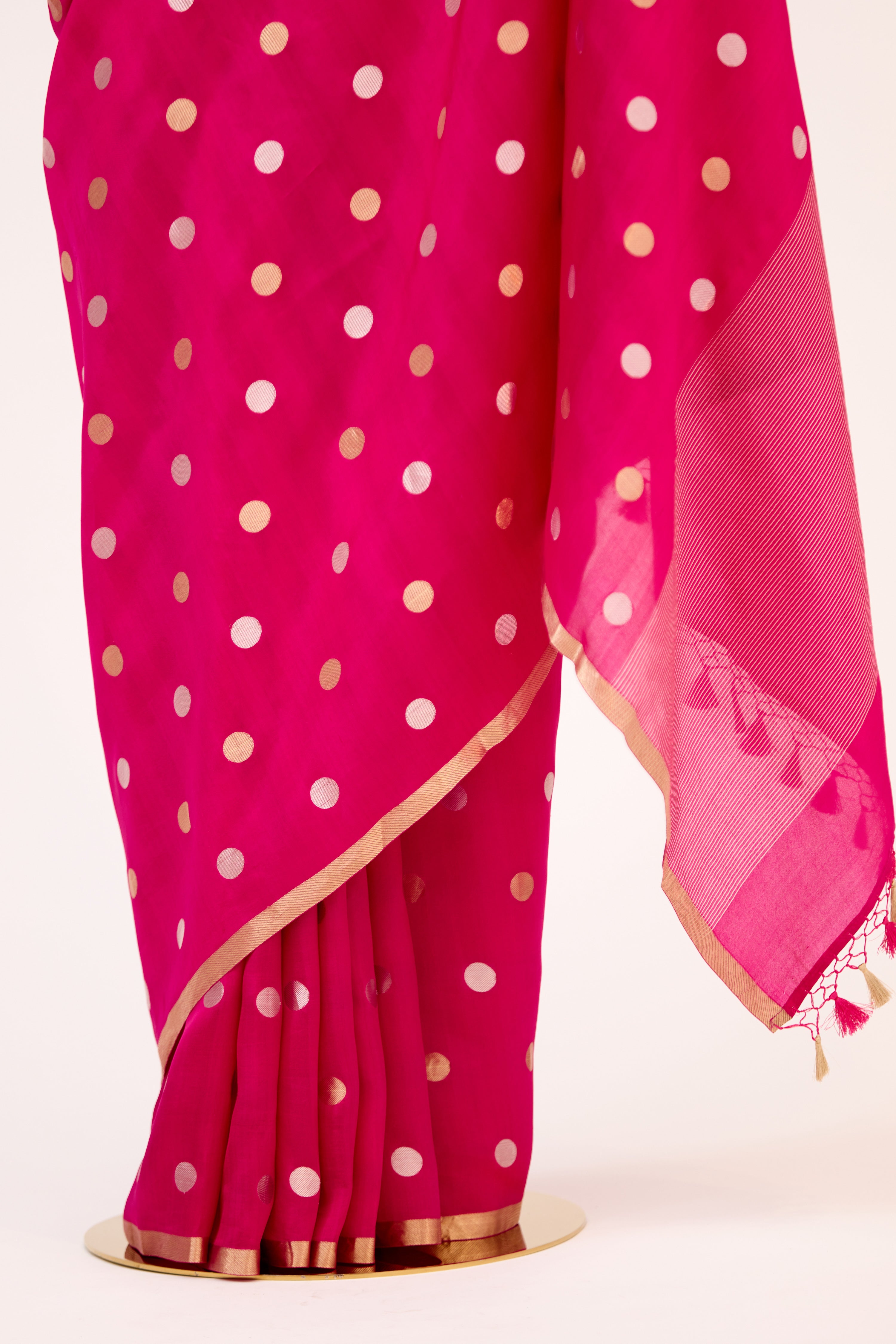 Fuchsia Pink Banarasi Silk Handloom Saree