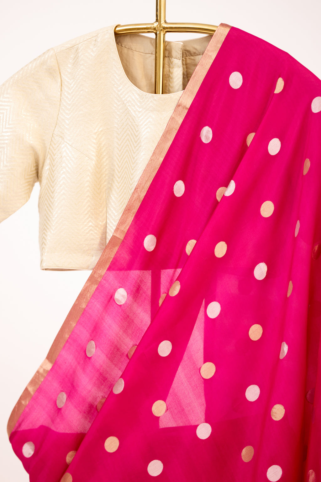 Fuchsia Pink Banarasi Silk Handloom Saree