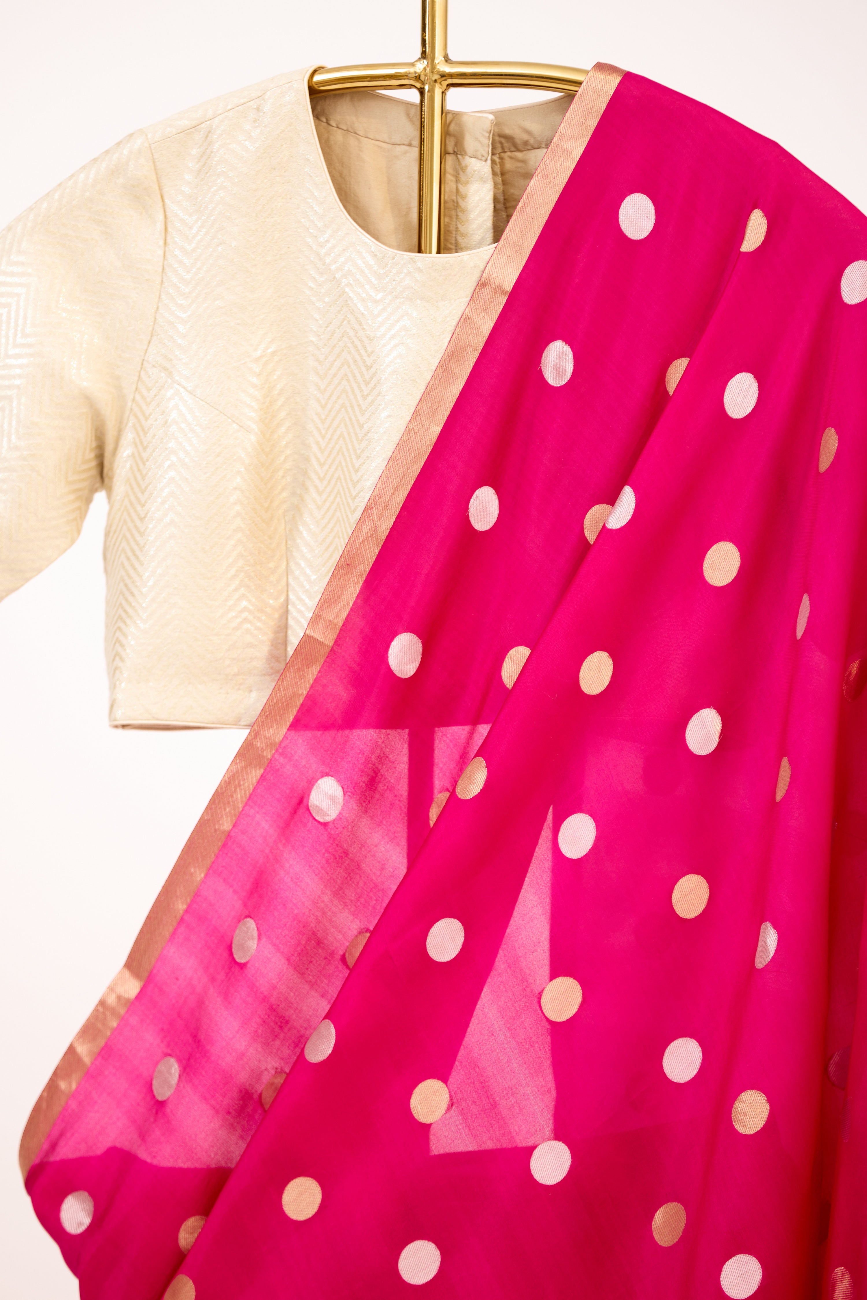 Fuchsia Pink Banarasi Silk Handloom Saree