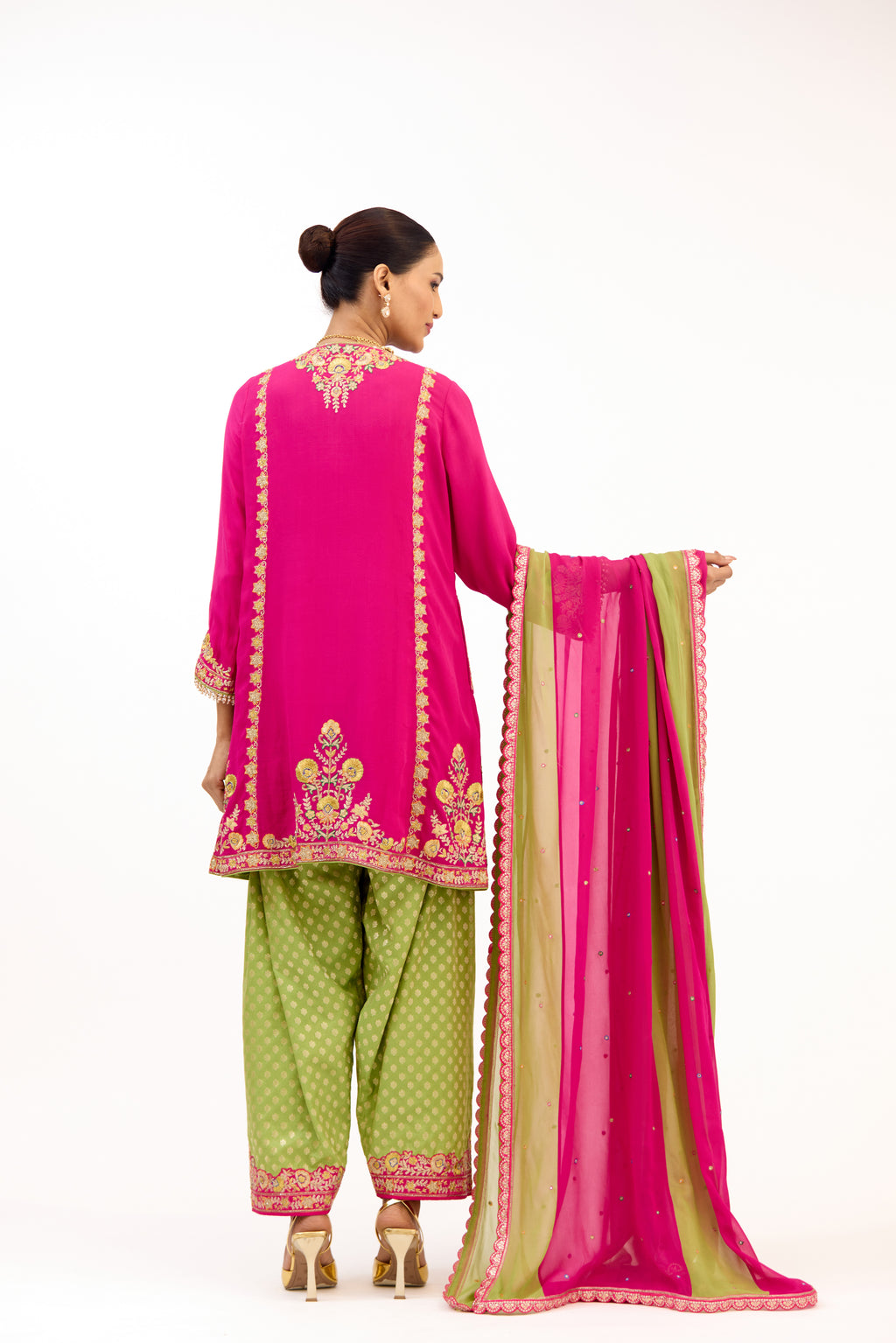 Shirin-E-Zari Parsi Embroidered Georgette Salwar Suit Set