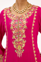 Shirin-E-Zari Parsi Embroidered Georgette Salwar Suit Set