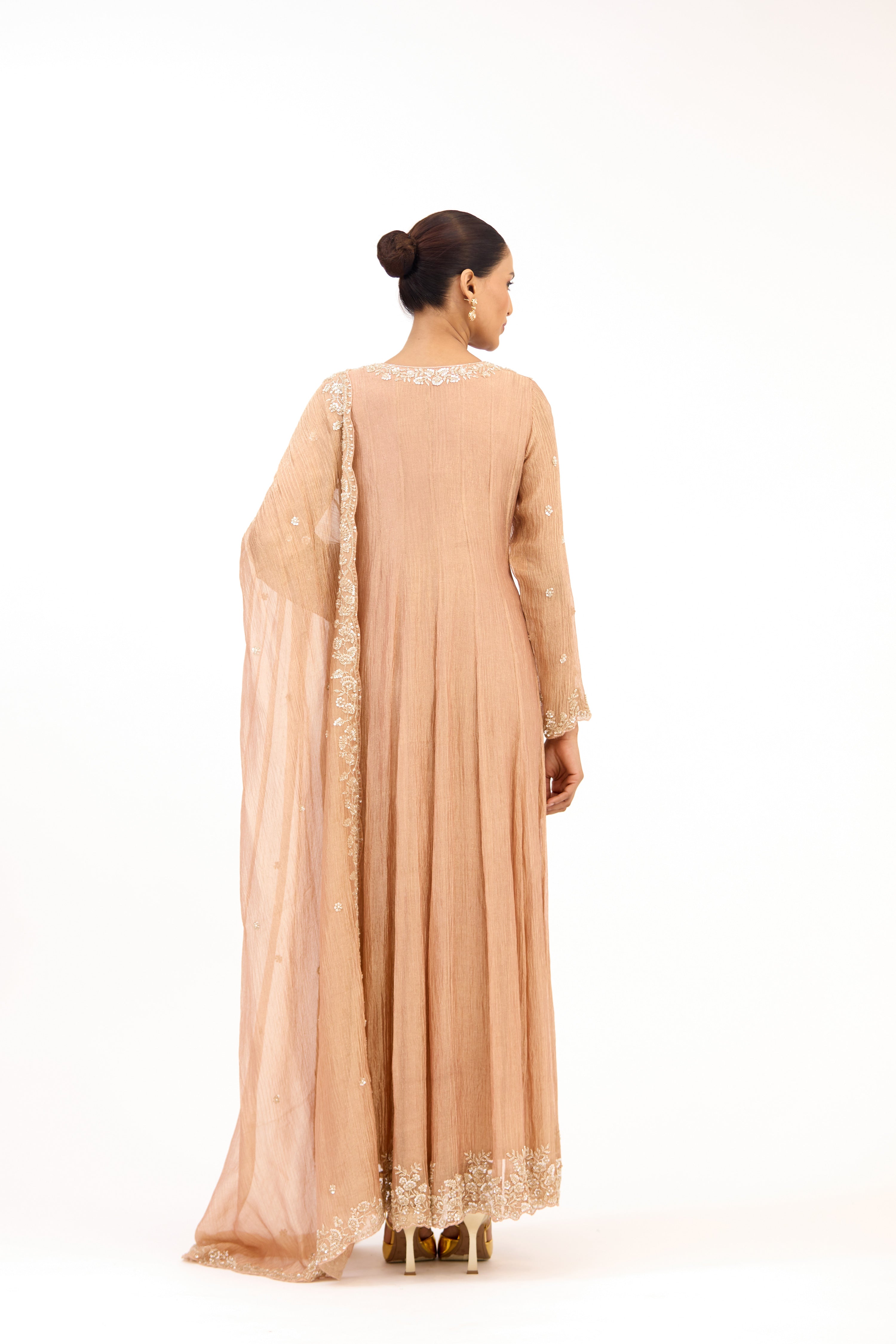 Rajkumari Tissue with Pearl & Sequin Embroidery Anarkali Suit Set
