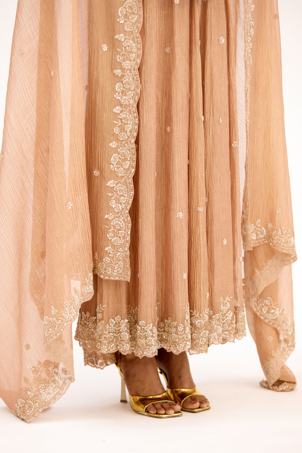 Rajkumari Tissue with Pearl & Sequin Embroidery Anarkali Suit Set