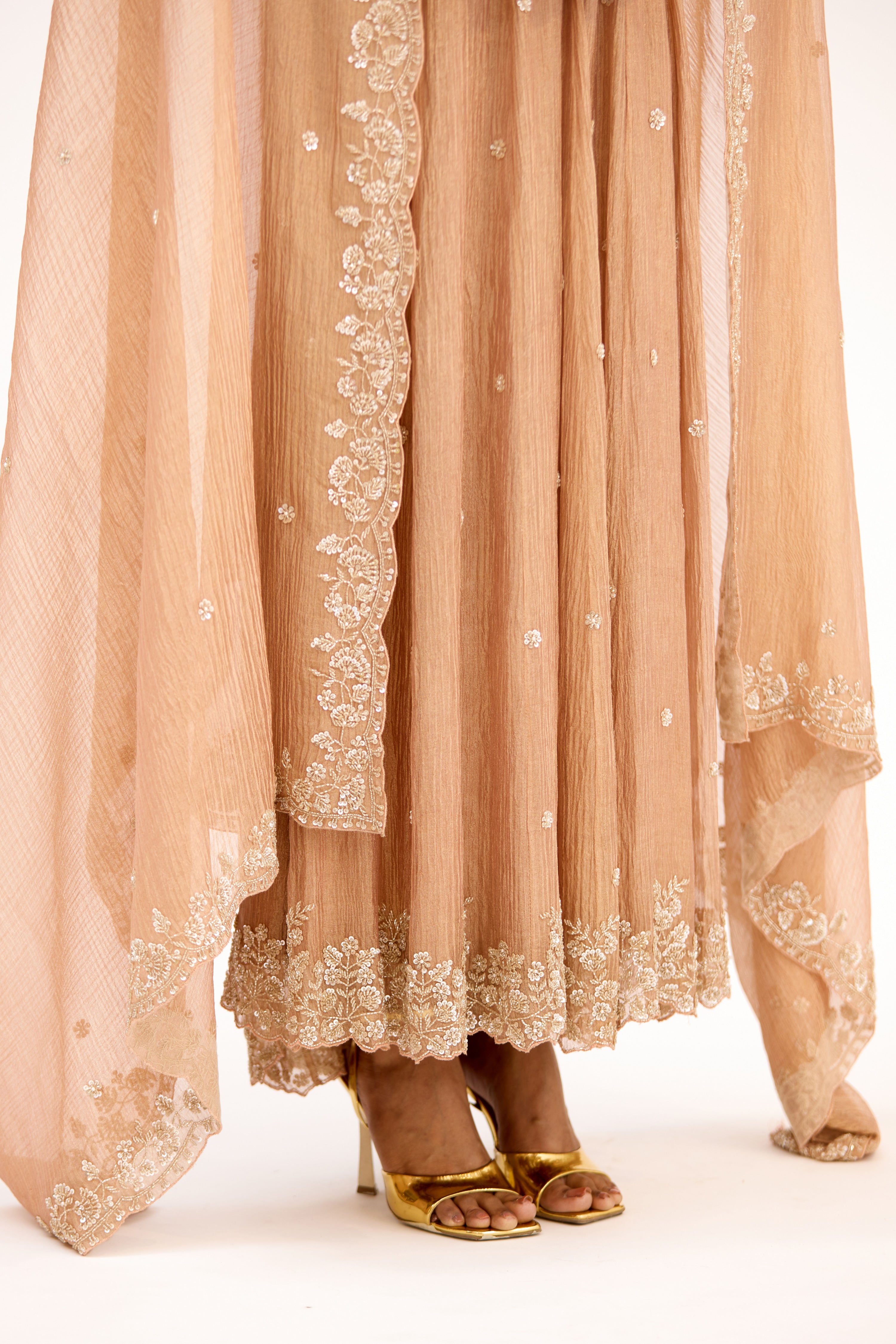 Rajkumari Tissue with Pearl & Sequin Embroidery Anarkali Suit Set