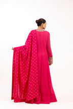 Zehra Surkh Pearl & Sequin Embellished Anarkali Suit Set