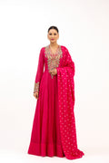 Zehra Surkh Pearl & Sequin Embellished Anarkali Suit Set