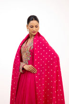 Zehra Surkh Pearl & Sequin Embellished Anarkali Suit Set