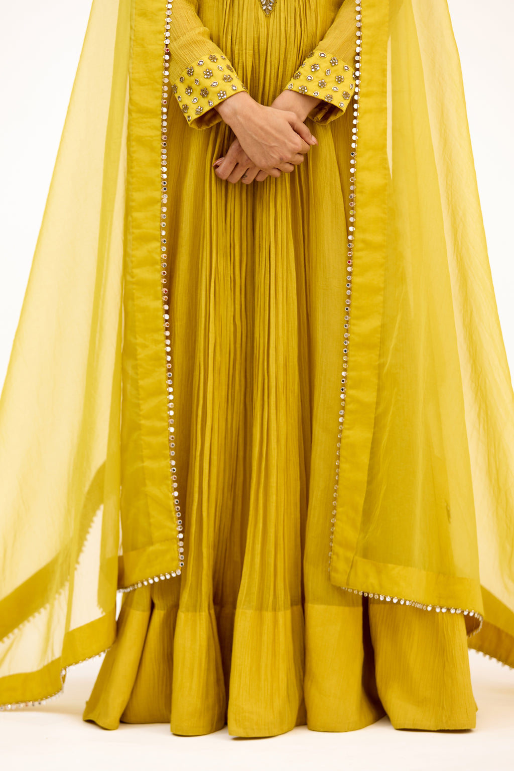 Gulistan Raas Mirror, Cutdana & Sequins Embellished Anarkali Suit Set